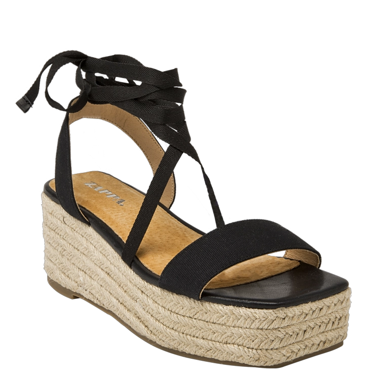 SANDALIAS MUJER ZAPPA TEXTIL NEGRO CASUAL I388 - 1