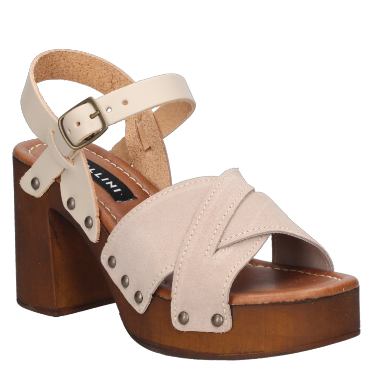 SANDALIAS MUJER POLLINI CUERO NUDE CASUAL I264 - 1