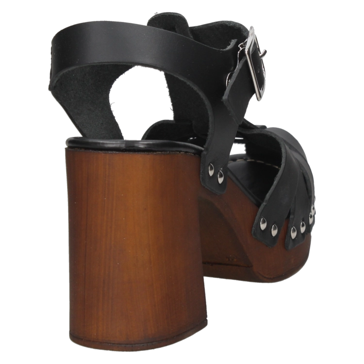 SANDALIAS MUJER POLLINI CUERO NEGRO CASUAL I263 - 3