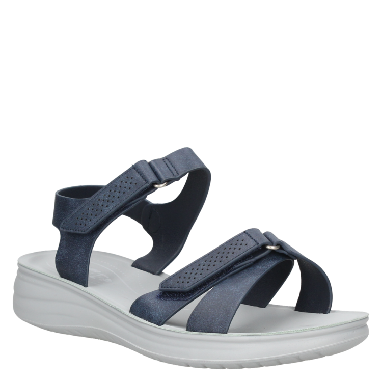 SANDALIAS MUJER DAKOTA CUERO AZUL CASUAL I604 - 1