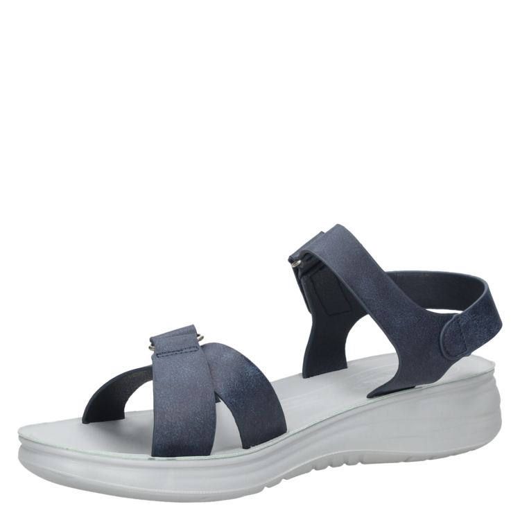 SANDALIAS MUJER DAKOTA CUERO AZUL CASUAL I604 - 5
