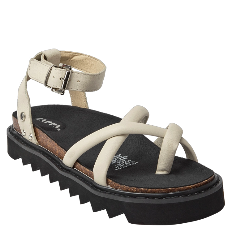 SANDALIAS MUJER ZAPPA CUERO BEIGE CASUAL I305 - 1