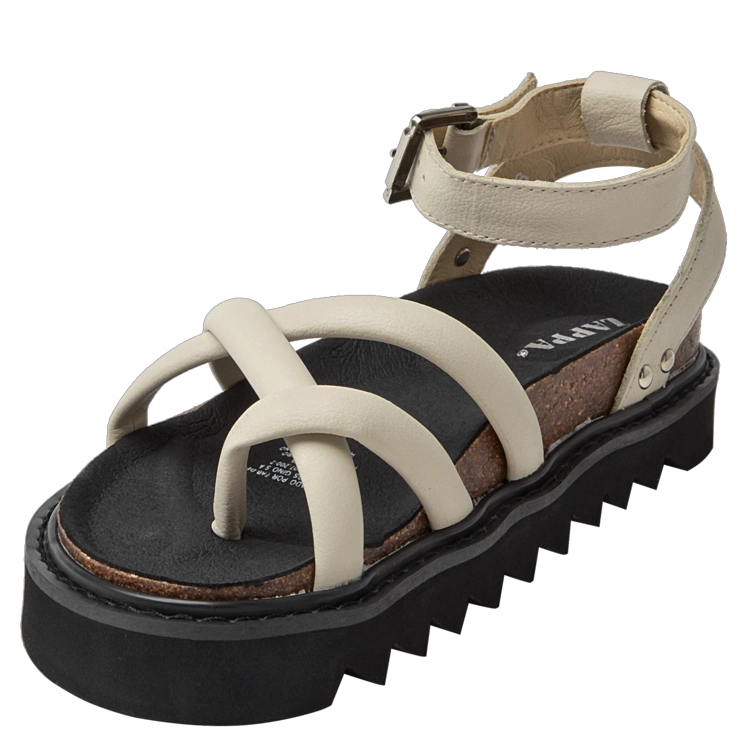 SANDALIAS MUJER ZAPPA CUERO BEIGE CASUAL I305 - 5