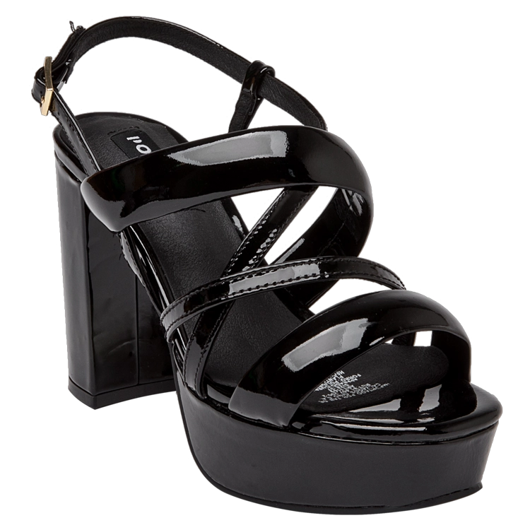 SANDALIAS MUJER POLLINI CUERO NEGRO CASUAL I169 - 1