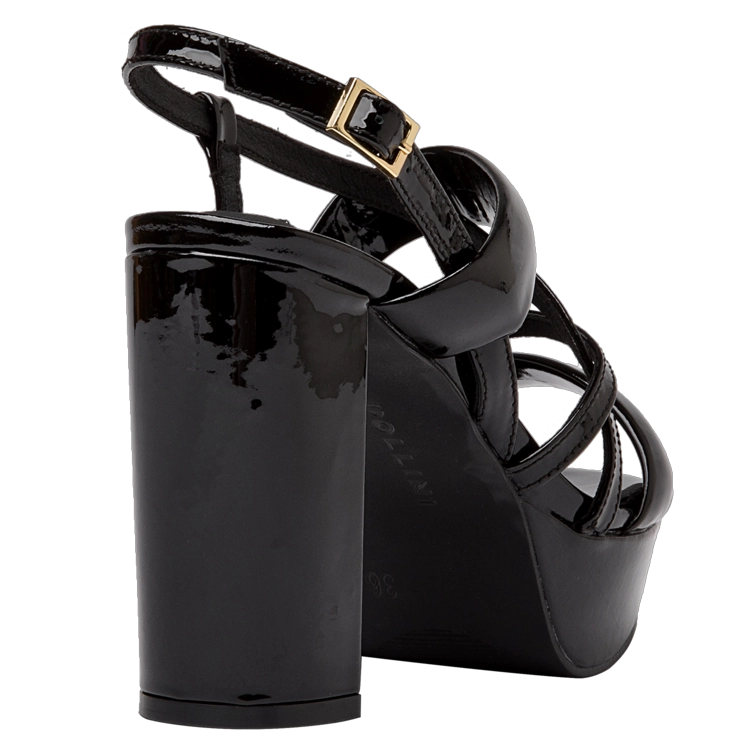 SANDALIAS MUJER POLLINI CUERO NEGRO CASUAL I169 - 3