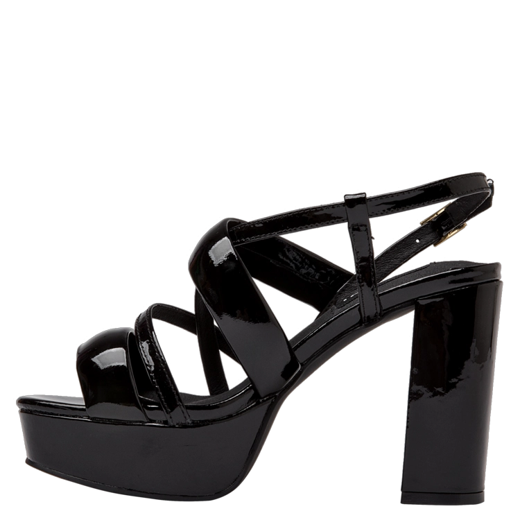 SANDALIAS MUJER POLLINI CUERO NEGRO CASUAL I169 - 4
