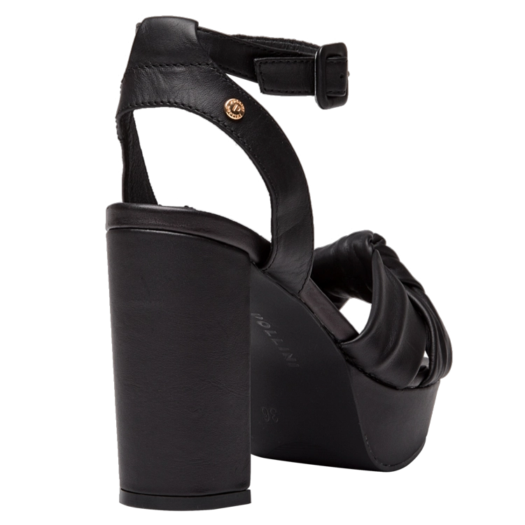 SANDALIAS MUJER POLLINI CUERO NEGRO CASUAL I167 - 3