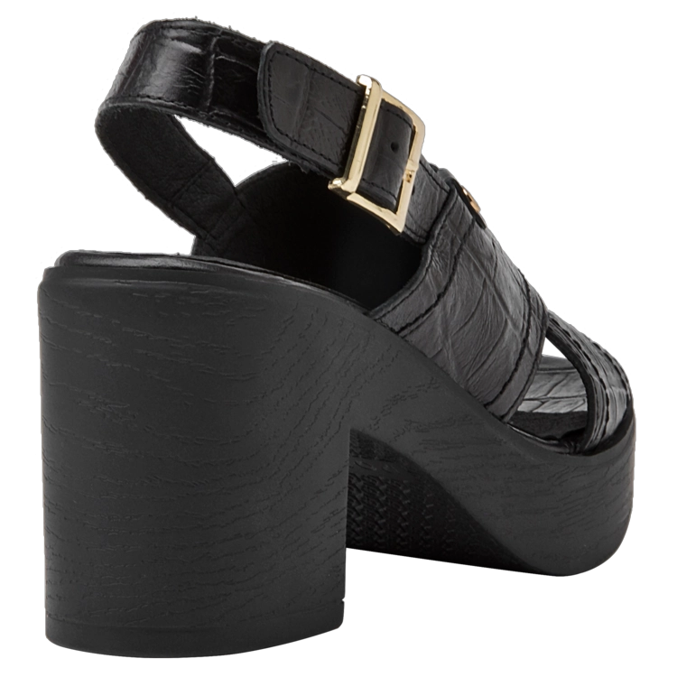 SANDALIAS MUJER POLLINI CUERO NEGRO CASUAL I170 - 3
