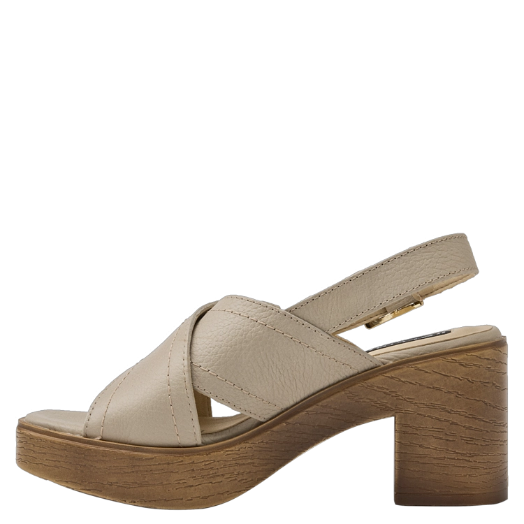 SANDALIAS MUJER POLLINI CUERO BEIGE CASUAL I170 - 4
