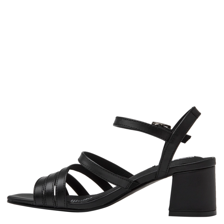 SANDALIAS MUJER POLLINI CUERO NEGRO CASUAL I157 - 4