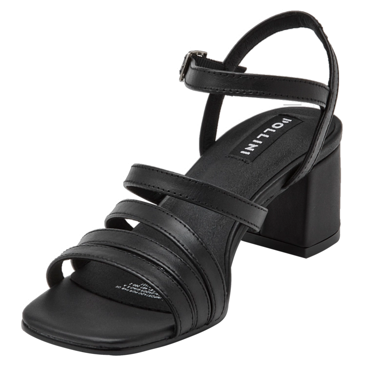 SANDALIAS MUJER POLLINI CUERO NEGRO CASUAL I157 - 5