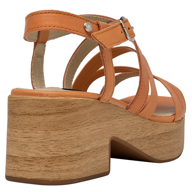 SANDALIAS MUJER POLLINI CUERO CASUAL I191 NARANJA - 3
