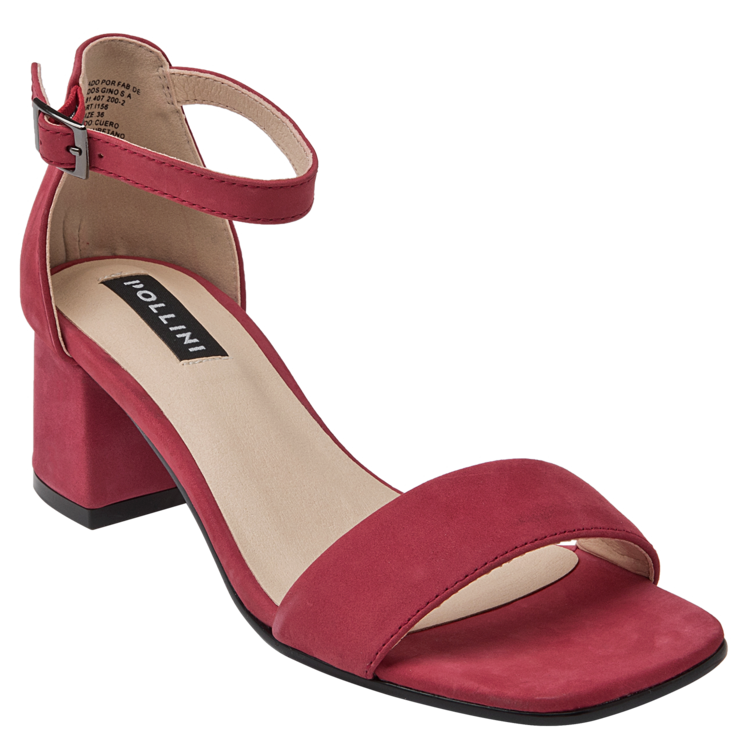 SANDALIAS MUJER POLLINI CUERO ROJO CASUAL I156 - 1