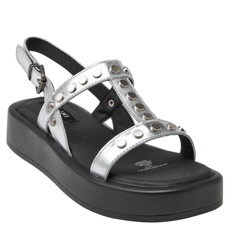 SANDALIAS MUJER POLLINI CUERO CASUAL I178 PLATEADO - 1