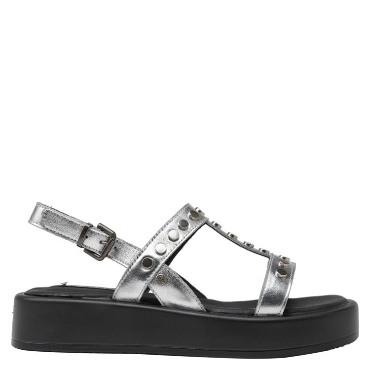 SANDALIAS MUJER POLLINI CUERO CASUAL I178 PLATEADO - 2