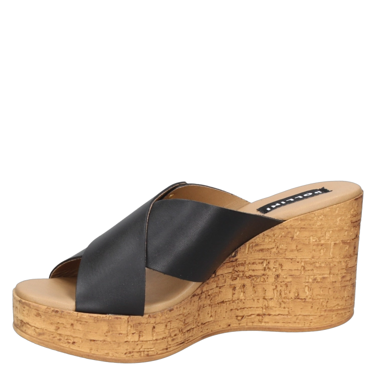 SANDALIAS MUJER POLLINI CUERO NEGRO CASUAL I243 - 4