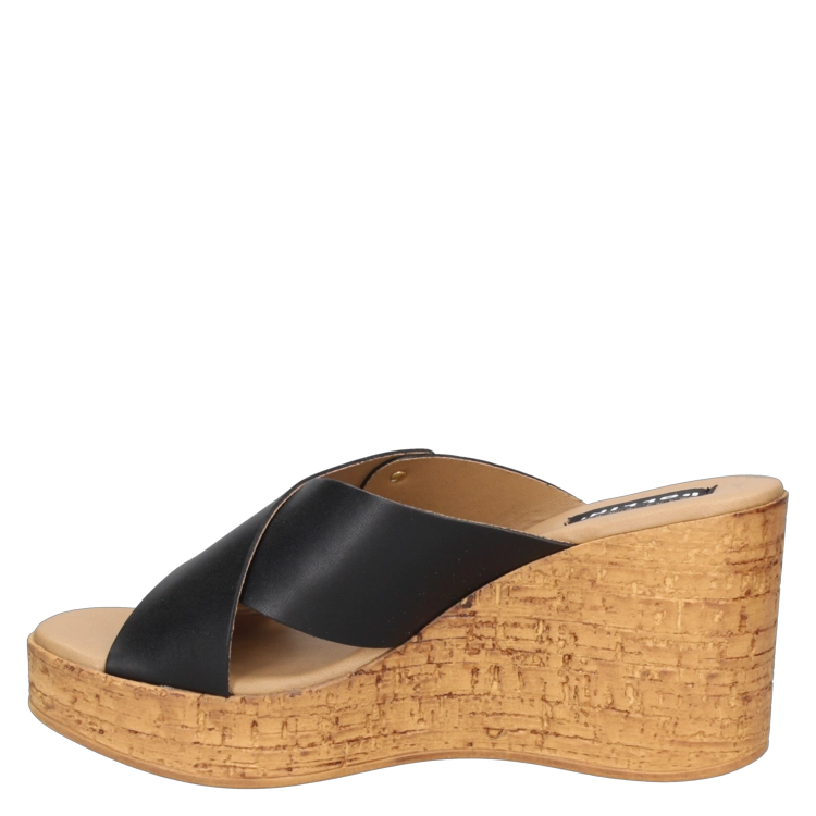 SANDALIAS MUJER POLLINI CUERO NEGRO CASUAL I243 - 5