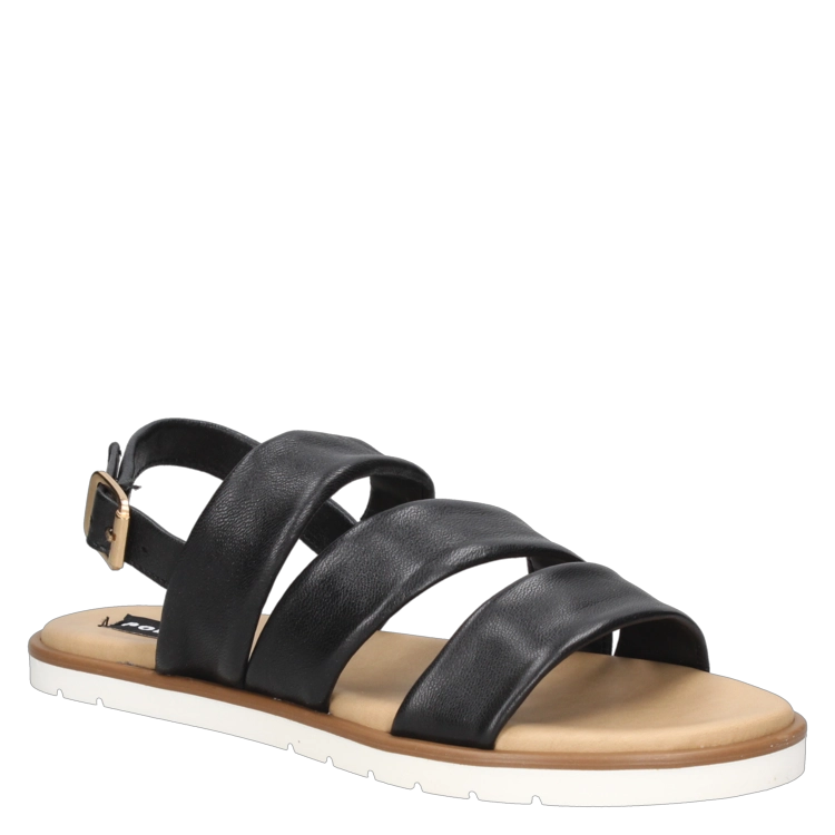 SANDALIAS MUJER POLLINI CUERO NEGRO CASUAL I251 - 1