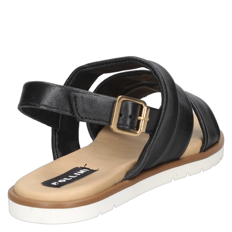 SANDALIAS MUJER POLLINI CUERO NEGRO CASUAL I251 - 3