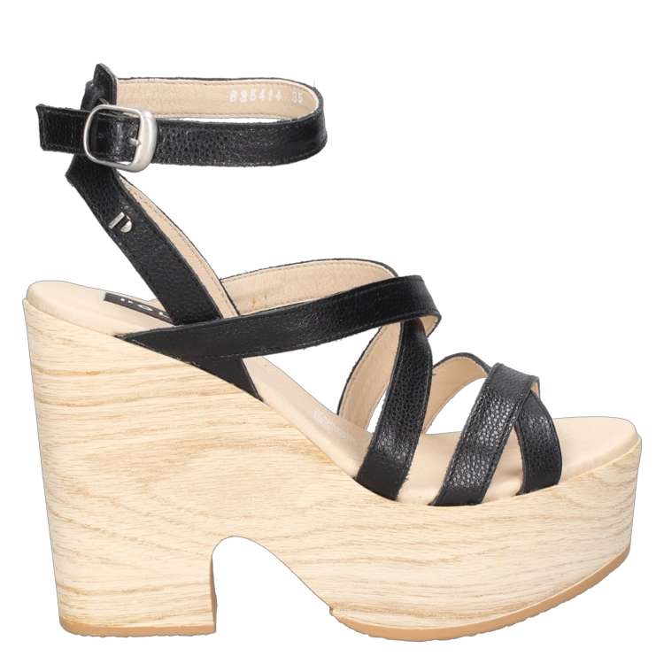 SANDALIAS MUJER POLLINI CUERO NEGRO CASUAL I197 - 2