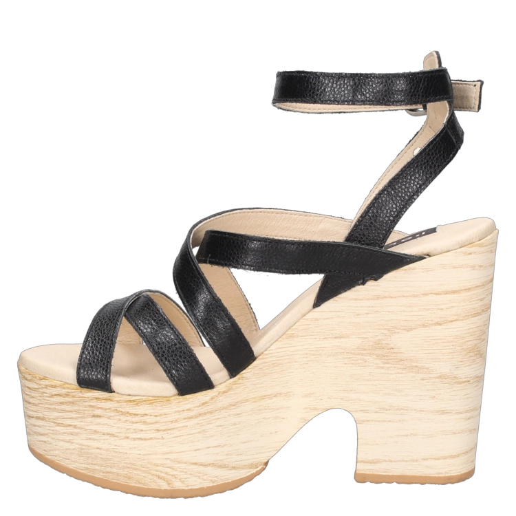 SANDALIAS MUJER POLLINI CUERO NEGRO CASUAL I197 - 4