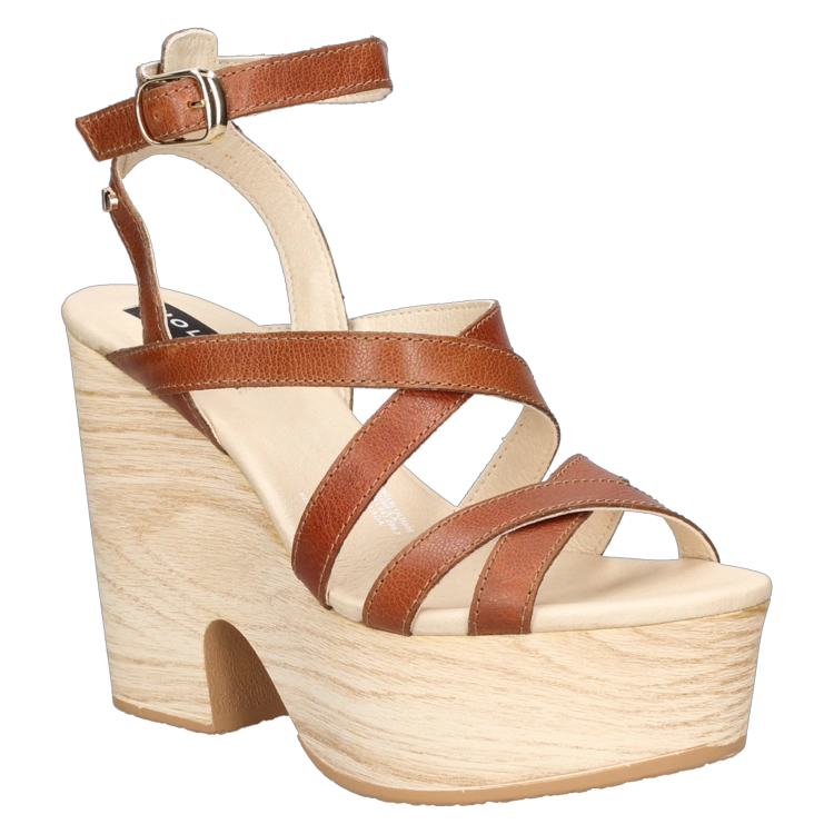 SANDALIAS MUJER POLLINI CUERO MARRÓN CASUAL I197 - 1