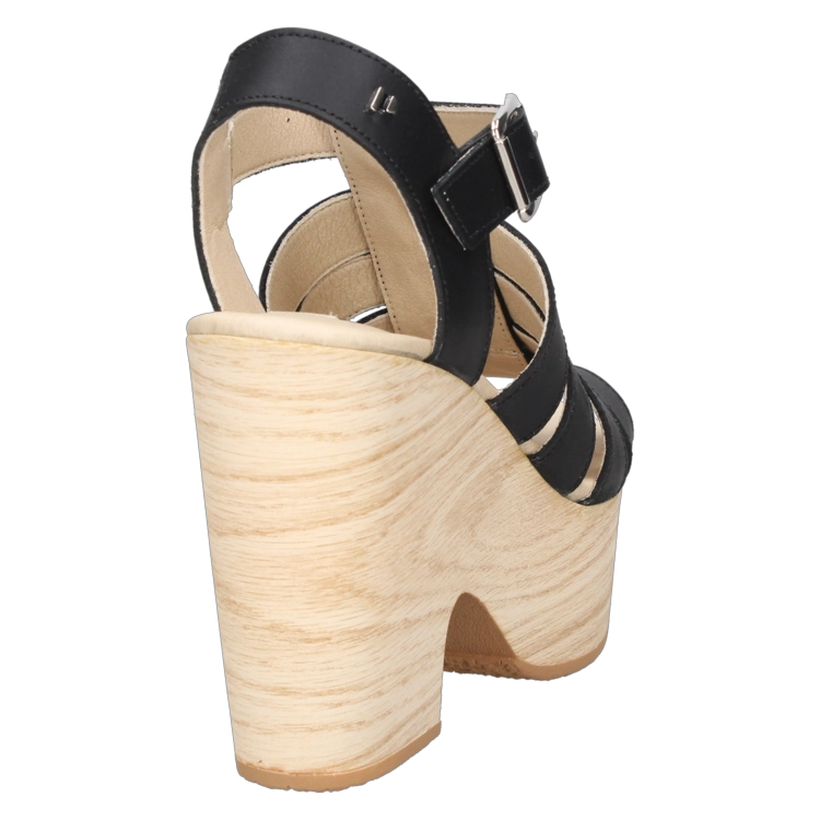 SANDALIAS MUJER POLLINI CUERO NEGRO CASUAL I196 - 3