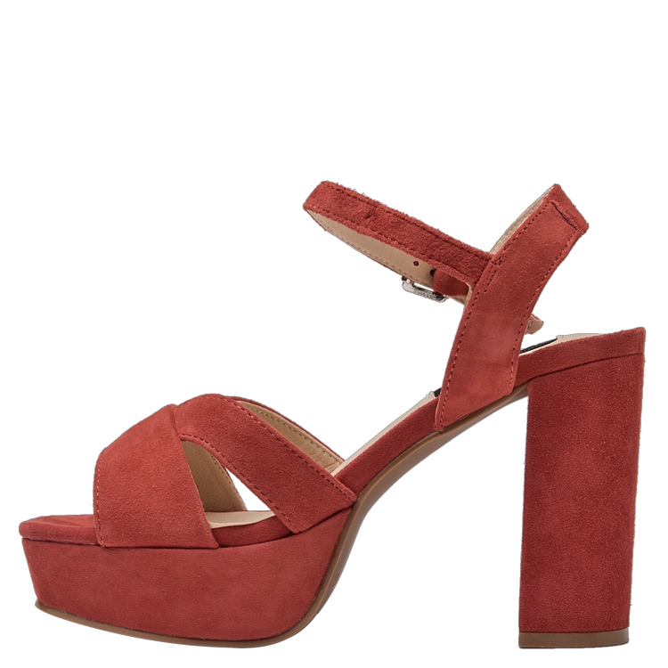 SANDALIAS MUJER POLLINI CUERO CASUAL - I168 ROJO - 4