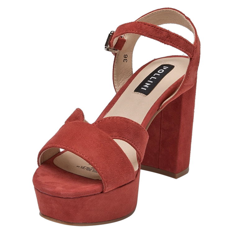 SANDALIAS MUJER POLLINI CUERO CASUAL - I168 ROJO - 5