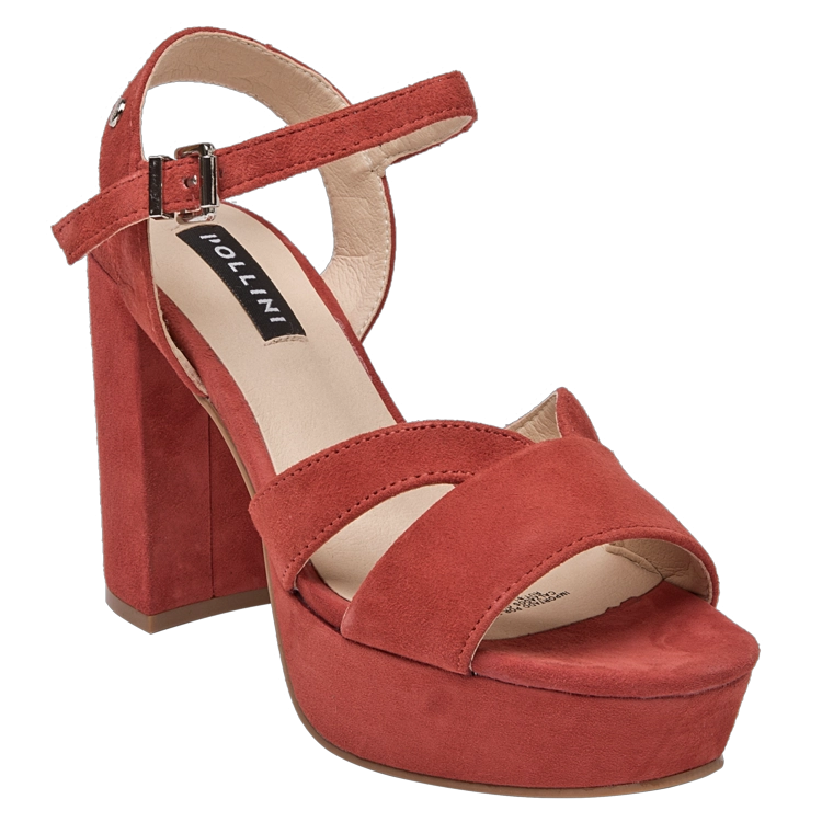SANDALIAS MUJER POLLINI CUERO CASUAL - I168 ROJO - 6