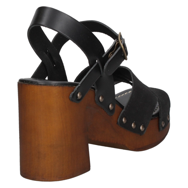 SANDALIAS MUJER POLLINI CUERO CASUAL - I264 NEGRO - 3