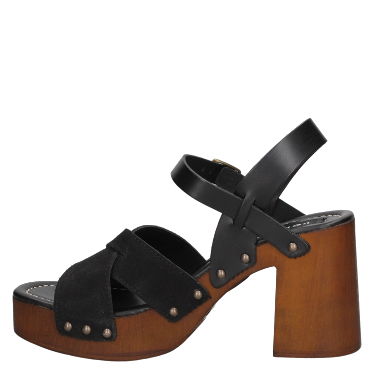 SANDALIAS MUJER POLLINI CUERO CASUAL - I264 NEGRO - 9