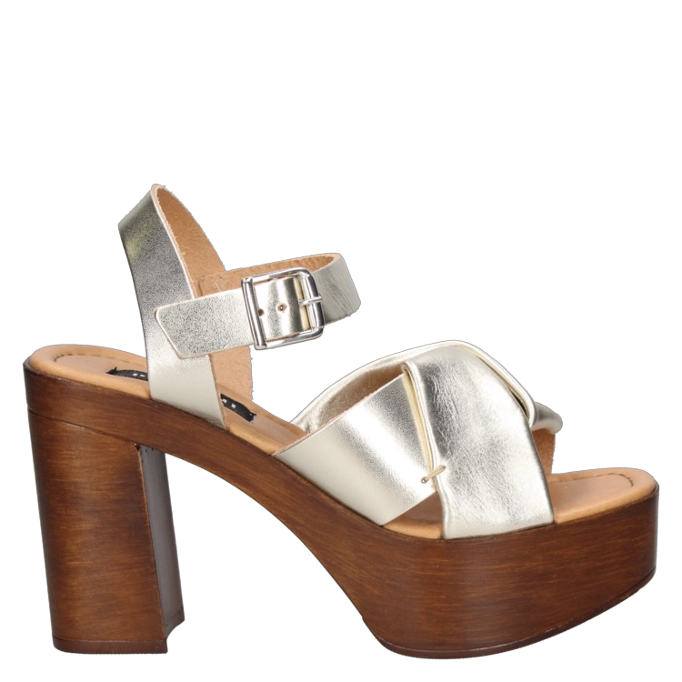 SANDALIAS MUJER POLLINI CUERO CASUAL - I274 DORADO - 9