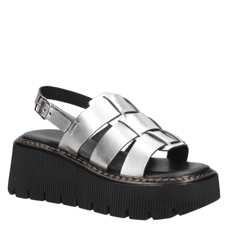 SANDALIAS MUJER ZAPPA CUERO CASUAL - I365 PLATEADO - 6