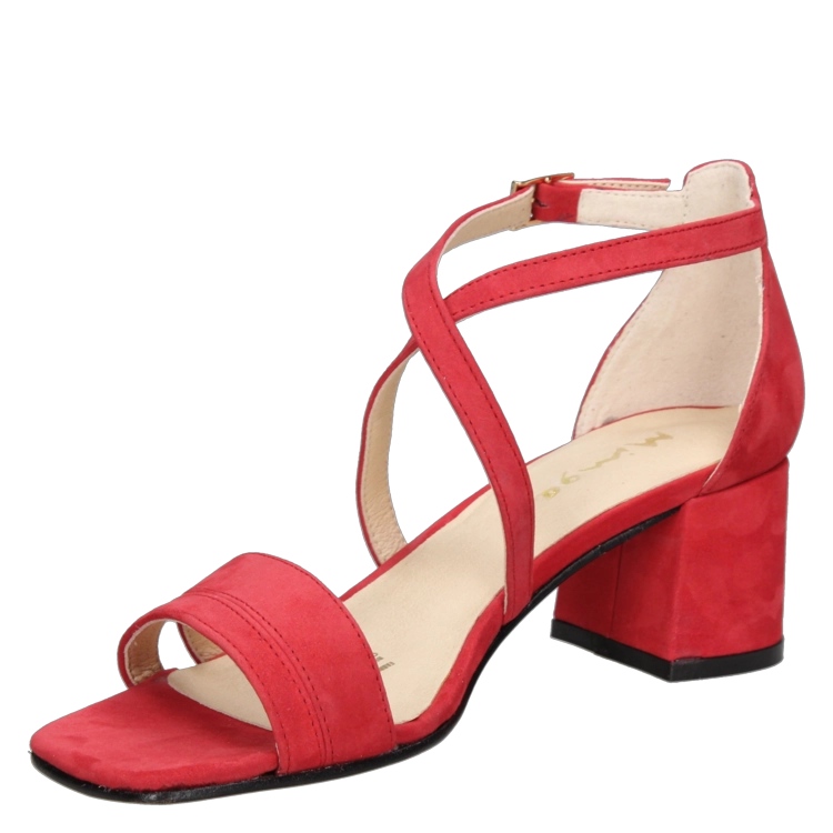 SANDALIAS MUJER MINGO CUERO CASUAL - I402 ROJO - 5