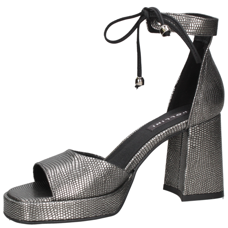 SANDALIAS MUJER POLLINI CUERO PLATEADO CASUAL K232 - 5