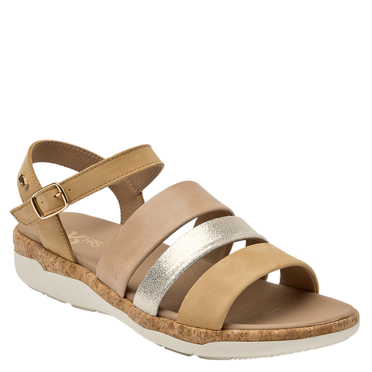 SANDALIAS MUJER 16 HRS CUERO MARRÓN CLARO CASUAL K132 - 1