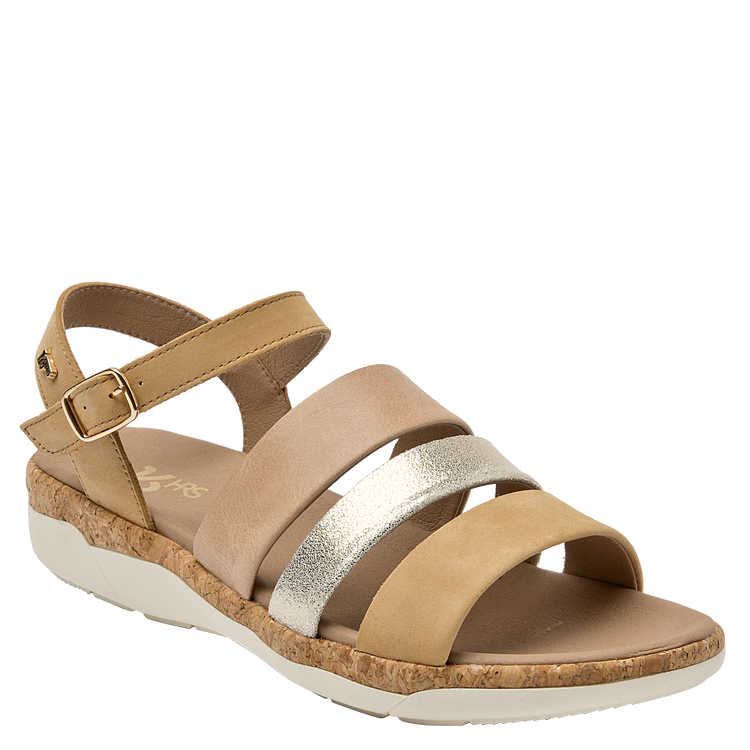 SANDALIAS MUJER 16 HRS CUERO MARRÓN CLARO CASUAL K132 - 1