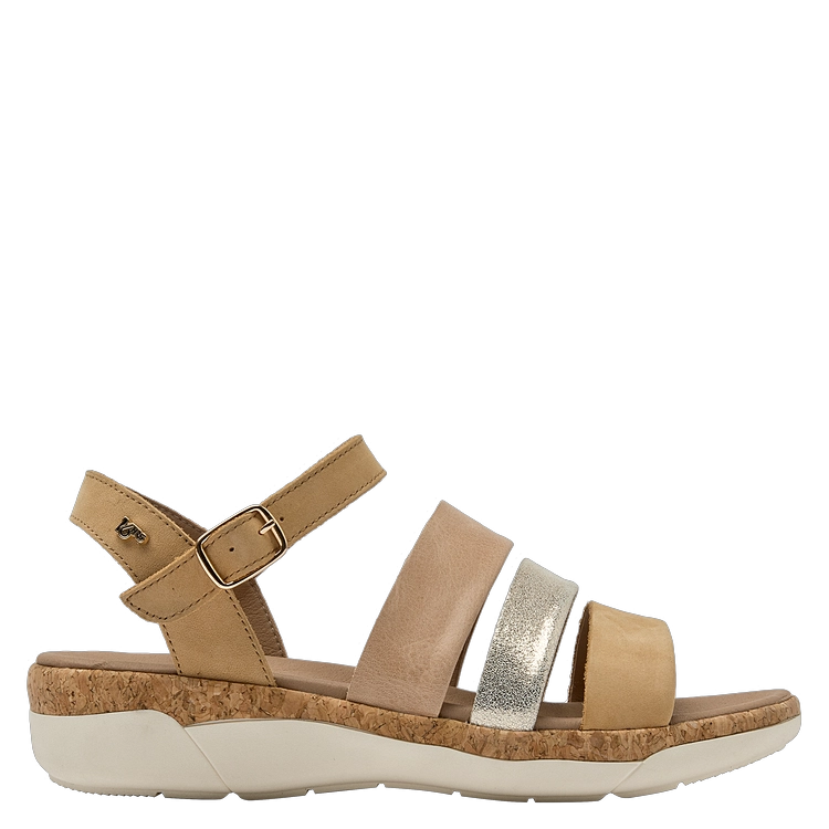 SANDALIAS MUJER 16 HRS CUERO MARRÓN CLARO CASUAL K132 - 1