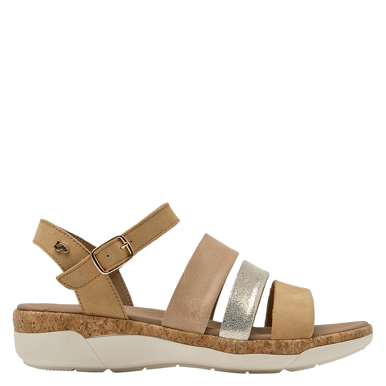 SANDALIAS MUJER 16 HRS CUERO MARRÓN CLARO CASUAL K132 - 2
