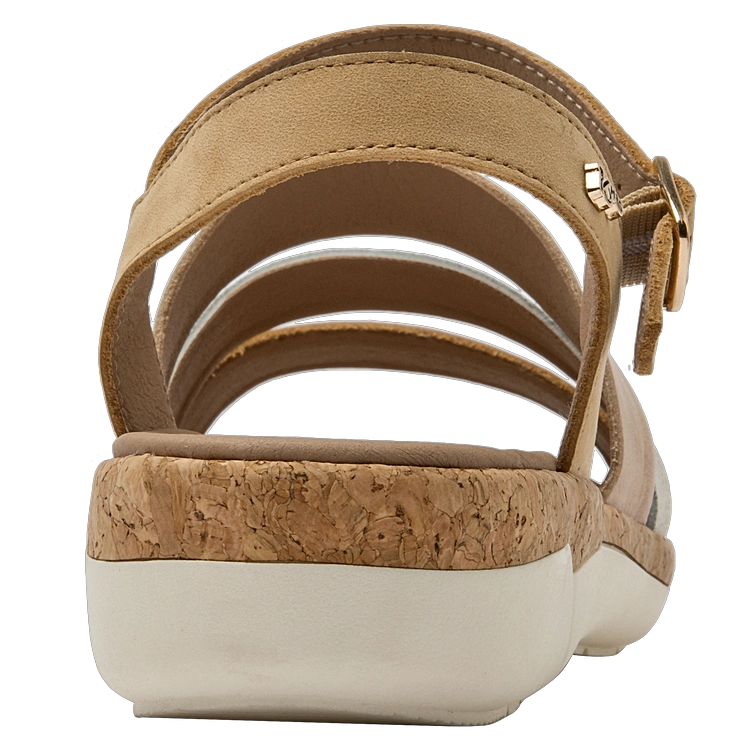 SANDALIAS MUJER 16 HRS CUERO MARRÓN CLARO CASUAL K132 - 3