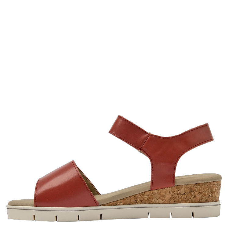 SANDALIAS MUJER 16 HRS CUERO ROJO CASUAL K136 - 4