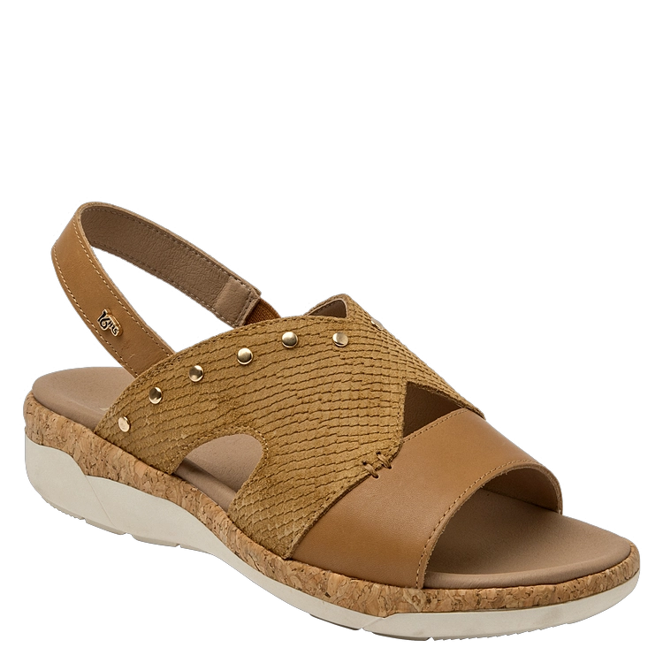 SANDALIAS MUJER 16 HRS CUERO MARRÓN CLARO CASUAL K130 - 2