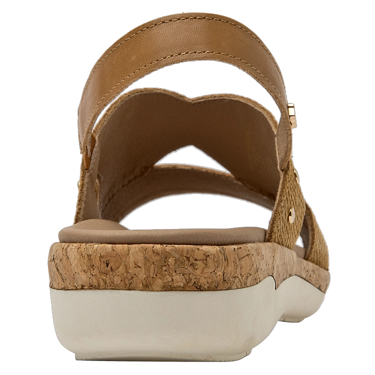 SANDALIAS MUJER 16 HRS CUERO MARRÓN CLARO CASUAL K130 - 3