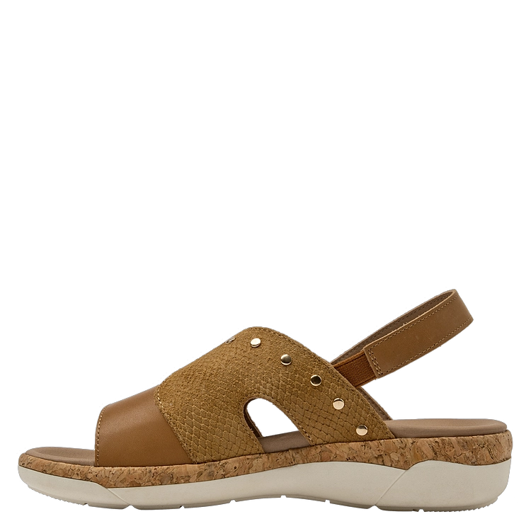 SANDALIAS MUJER 16 HRS CUERO MARRÓN CLARO CASUAL K130 - 4