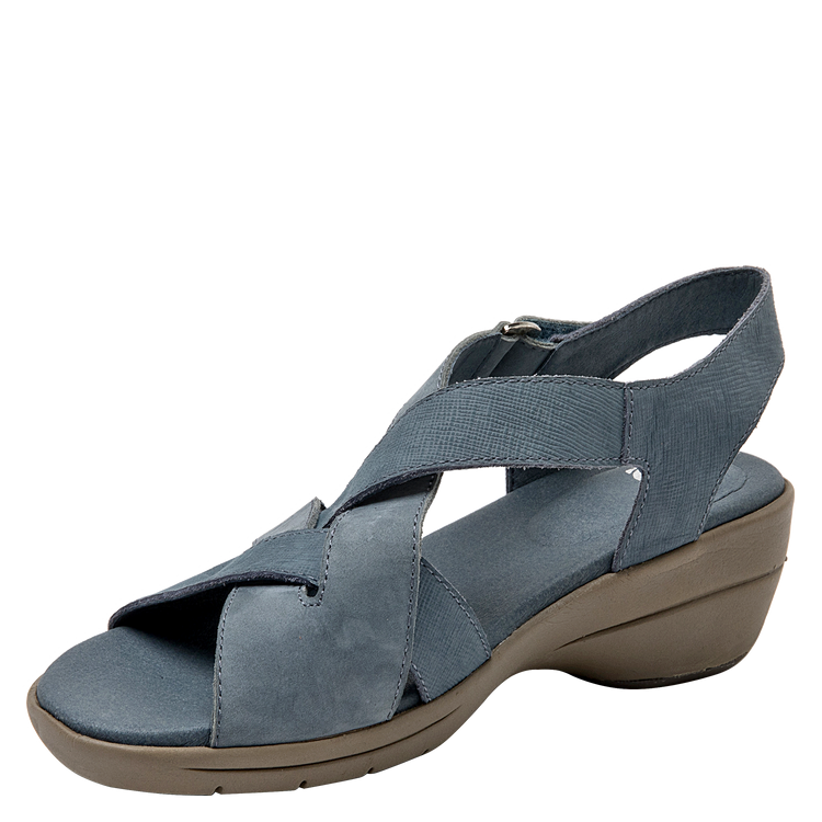 SANDALIAS MUJER 16 HRS CUERO AZUL CASUAL K003 - 5