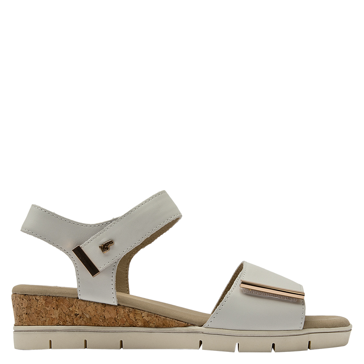 SANDALIAS MUJER 16 HRS CUERO BLANCO CASUAL K136 - 2