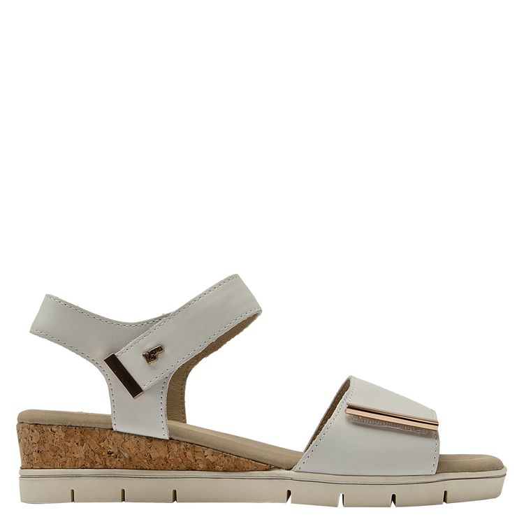 SANDALIAS MUJER 16 HRS CUERO BLANCO CASUAL K136 - 2