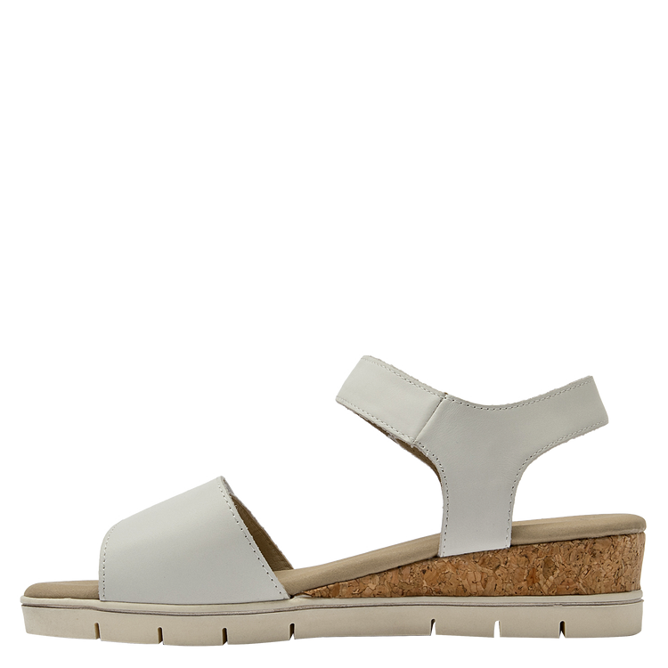 SANDALIAS MUJER 16 HRS CUERO BLANCO CASUAL K136 - 4