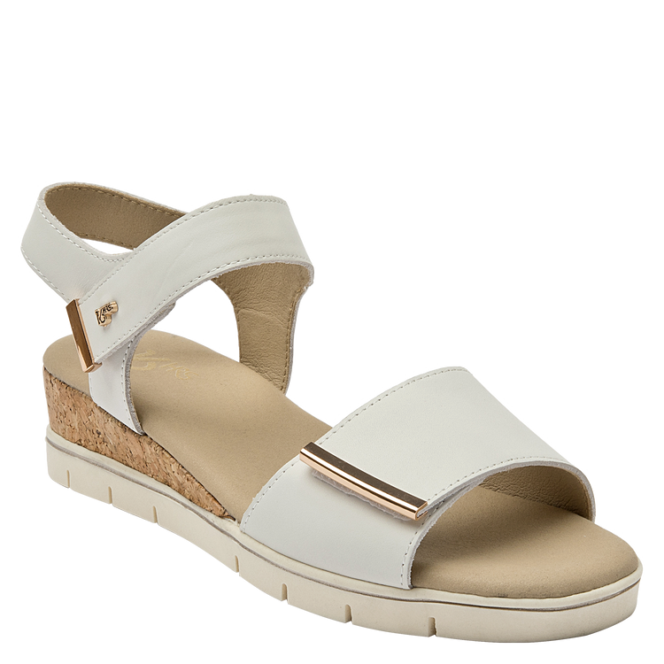 SANDALIAS MUJER 16 HRS CUERO BLANCO CASUAL K136 - 9